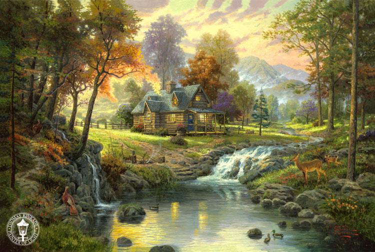 Thomas Kinkade mountain retreat